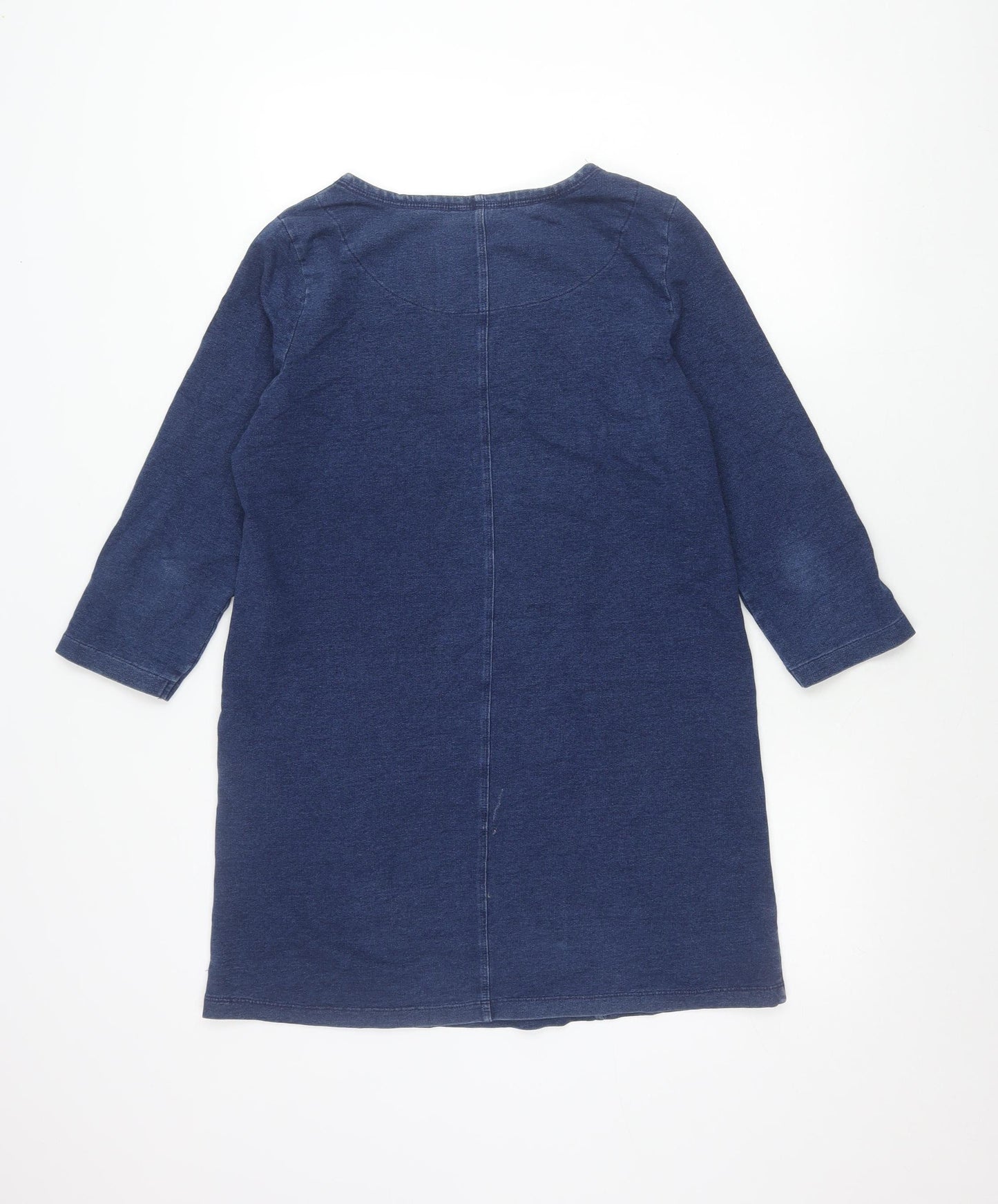 Tu Women Blue Shift Dress Size 10 Knee Length 3/4 Sleeve