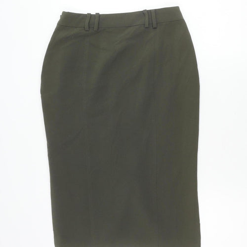 Hobbs Women’s Green Size 8 Pencil Skirt Button Detail Workwear