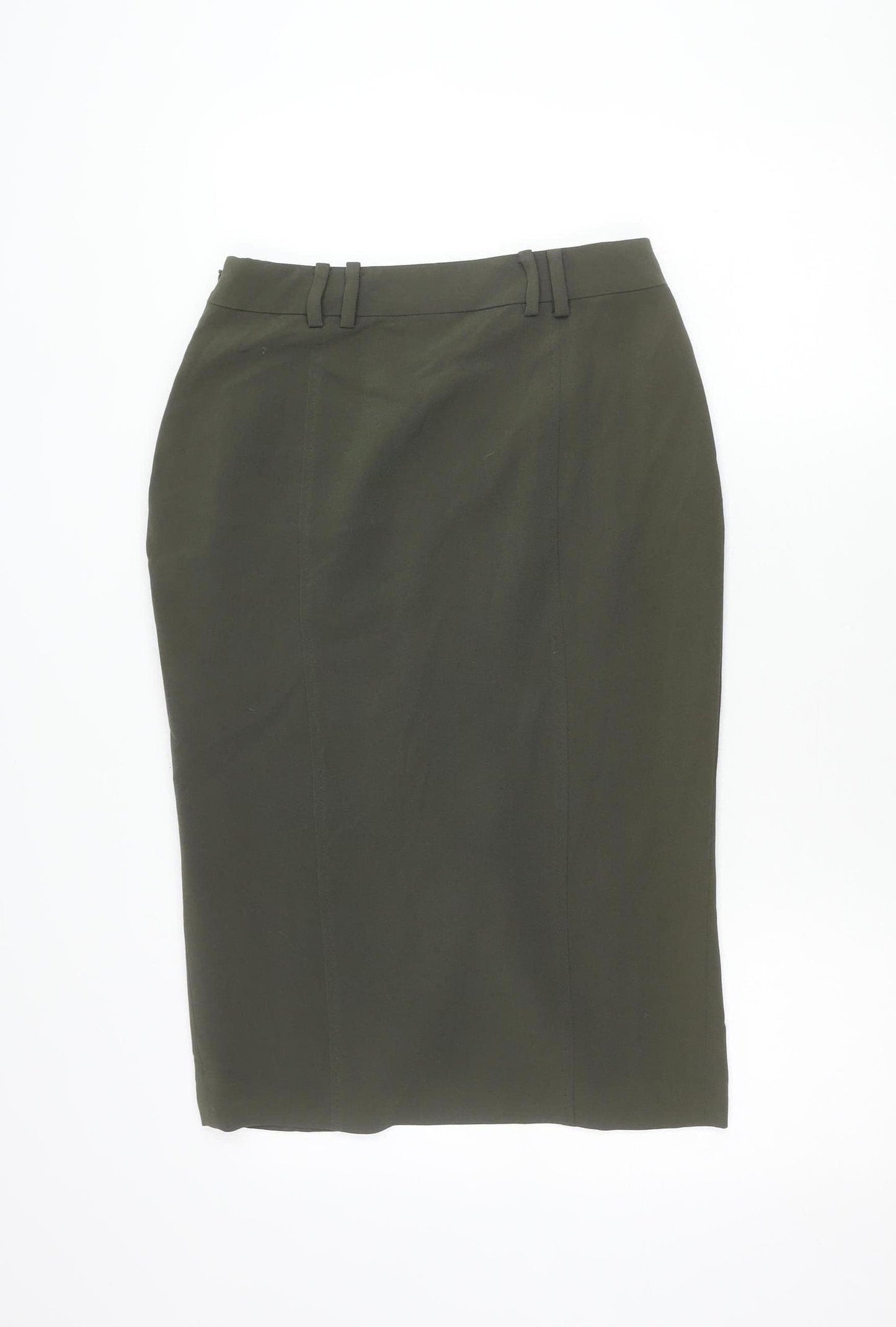 Hobbs Women’s Green Size 8 Pencil Skirt Button Detail Workwear