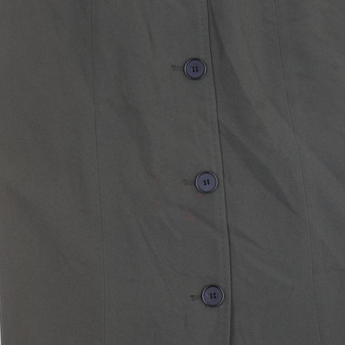Hobbs Women’s Green Size 8 Pencil Skirt Button Detail Workwear