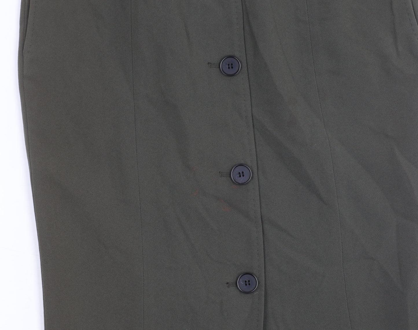 Hobbs Women’s Green Size 8 Pencil Skirt Button Detail Workwear