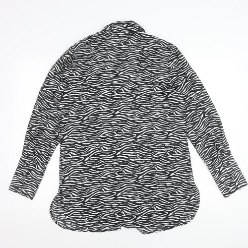 Marks and Spencer Per Una Women’s Black Animal Print Button-Up Shirt Size 10