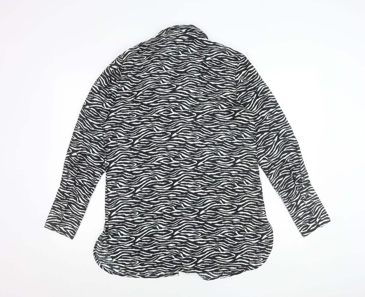 Marks and Spencer Per Una Women’s Black Animal Print Button-Up Shirt Size 10