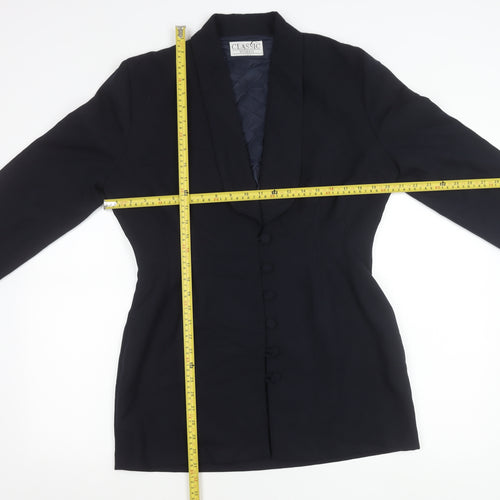 Classic Woman Black Shawl Collar Suit Jacket Size 14 Women’s Formal Workwear