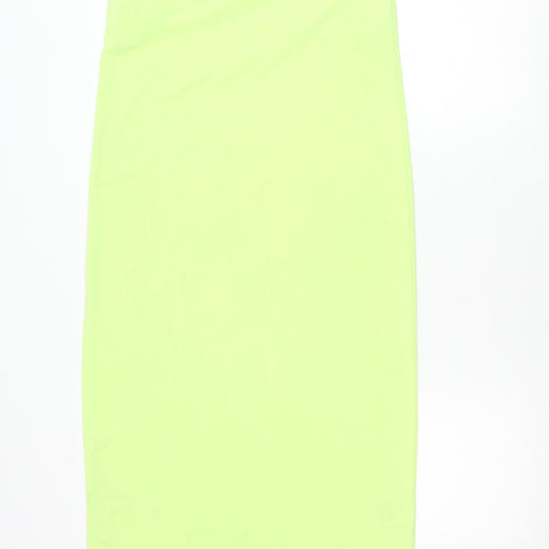 H&M Womens Green Bodycon Midi Dress Size 8 Sleeveless Stretchy