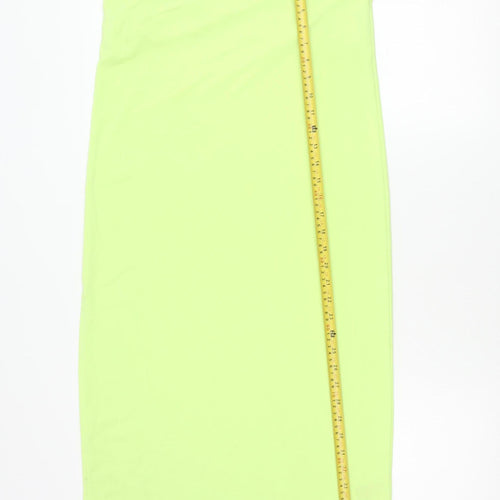 H&M Womens Green Bodycon Midi Dress Size 8 Sleeveless Stretchy