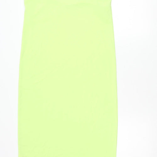H&M Womens Green Bodycon Midi Dress Size 8 Sleeveless Stretchy