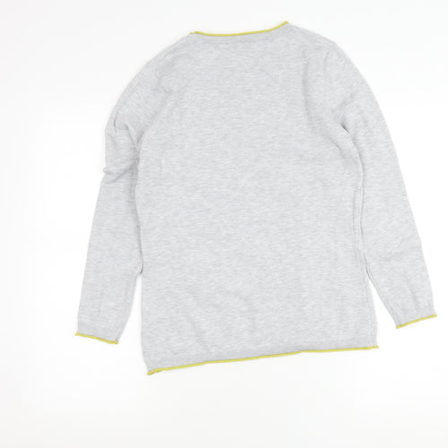 E-vie Womens Grey Polka Dot Crew Neck Pullover Jumper Size M