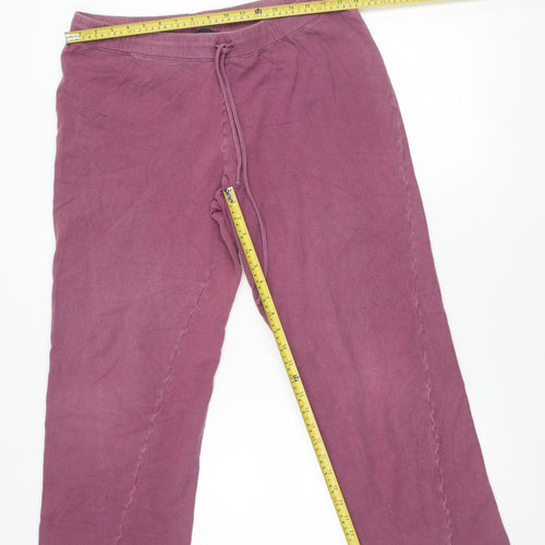 Boden Women’s Purple Capri Trousers XL Cotton Blend Stretch Drawstring