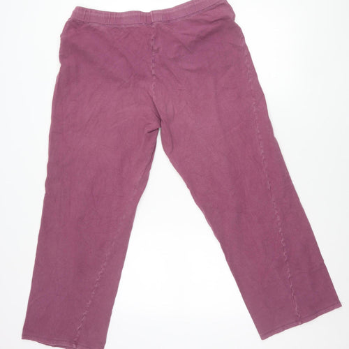 Boden Women’s Purple Capri Trousers XL Cotton Blend Stretch Drawstring