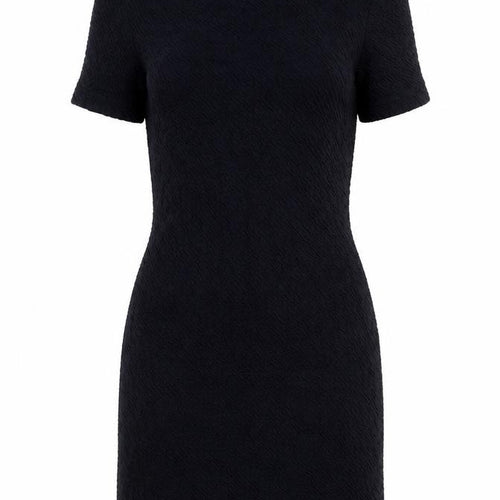 French Connection Women Black Sheath Dress Size 2 Short Sleeve