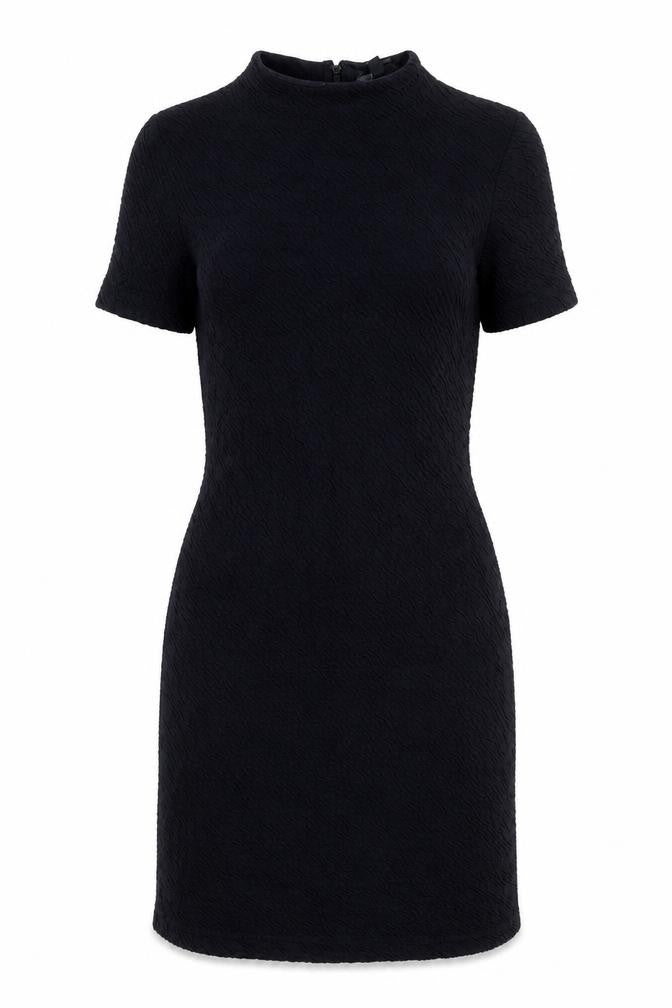 French Connection Women Black Sheath Dress Size 2 Short Sleeve
