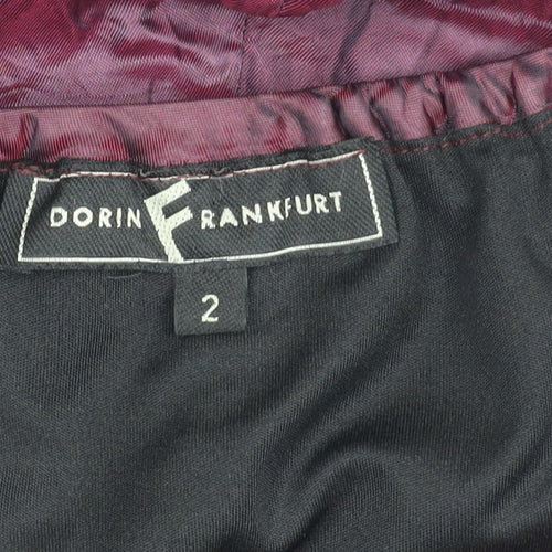 Dorin Frankfurt Womens Purple Midi A-Line Skirt Size 10 Viscose