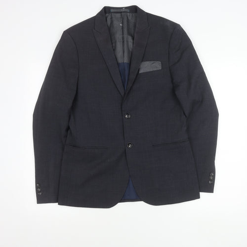 Marks and Spencer Men's Grey Wool Blend Blazer Jacket 38in M