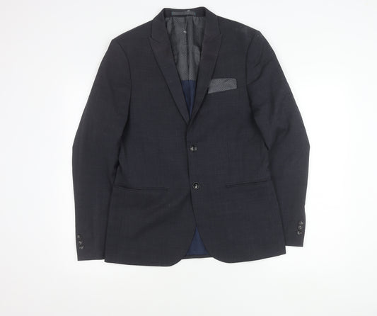 Marks and Spencer Men's Grey Wool Blend Blazer Jacket 38in M