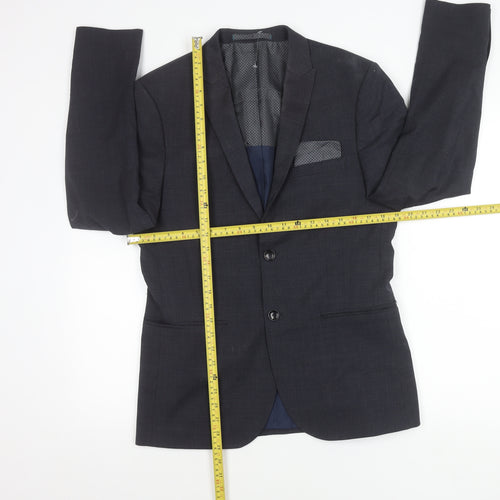 Marks and Spencer Men's Grey Wool Blend Blazer Jacket 38in M