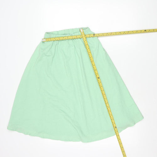 Missguided Womens Green A-Line Knee Length Skirt Size 6 Regular