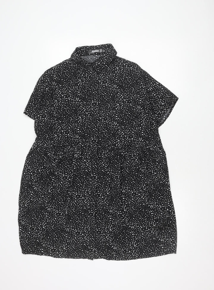 Missguided Women’s Black Polka Dot Shift Mini Dress UK 10