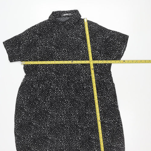 Missguided Women’s Black Polka Dot Shift Mini Dress UK 10