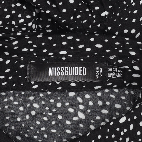 Missguided Women’s Black Polka Dot Shift Mini Dress UK 10
