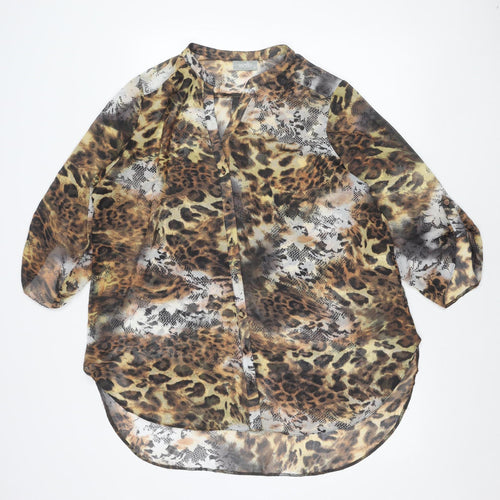 Wallis Womens Multicoloured Animal Print Chiffon Blouse XL