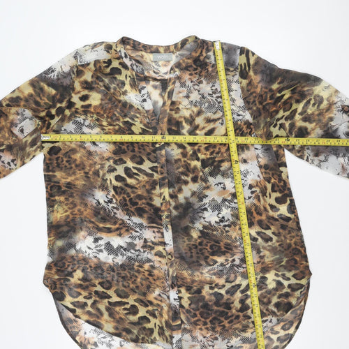 Wallis Womens Multicoloured Animal Print Chiffon Blouse XL