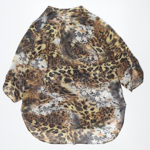 Wallis Womens Multicoloured Animal Print Chiffon Blouse XL