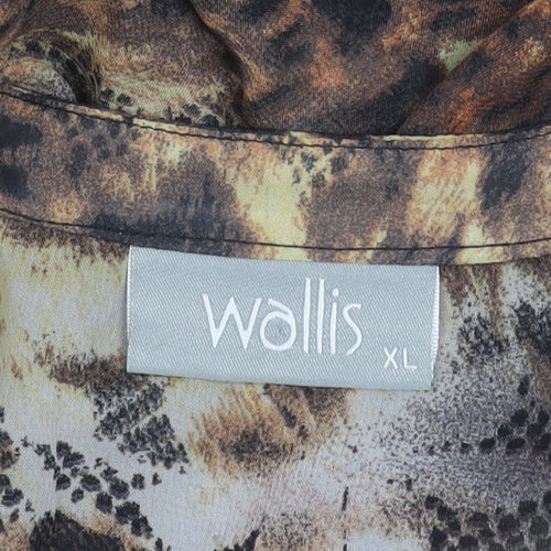 Wallis Womens Multicoloured Animal Print Chiffon Blouse XL