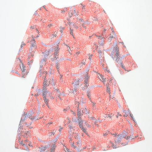 Marks and Spencer Womens Multicoloured V-Neck Floral Long Sleeve Tunic Blouse Size 14