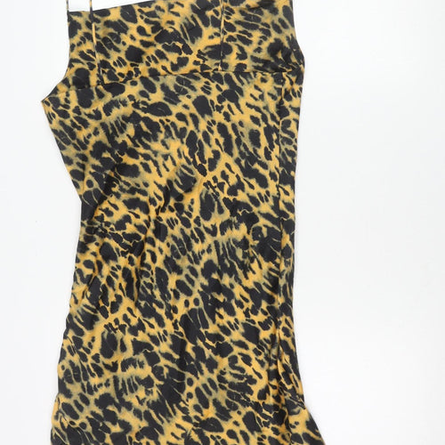 Topshop Women’s Leopard Print Slip Dress Size 10 Mini Strappy