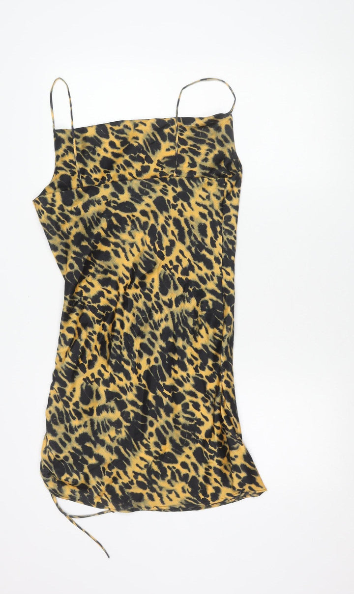 Topshop Women’s Leopard Print Slip Dress Size 10 Mini Strappy