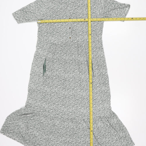 White Stuff Women’s Green Geometric Shirt Dress Size 12