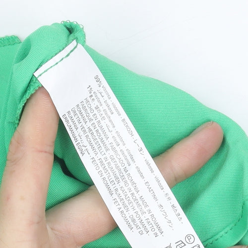 Zara Women Green L Slip Dress Viscose Elastane Summer Party