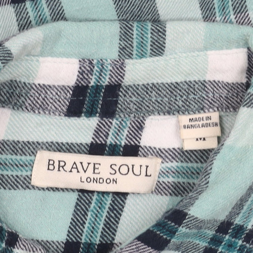Brave Soul Womens Plaid Flannel Button-Up Shirt Size M Multicoloured