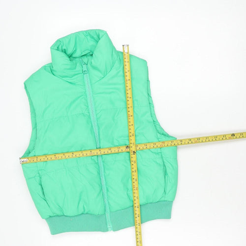 H&M Boys Green Puffer Jacket Vest Age 13 Years Sleeveless Winter Casual