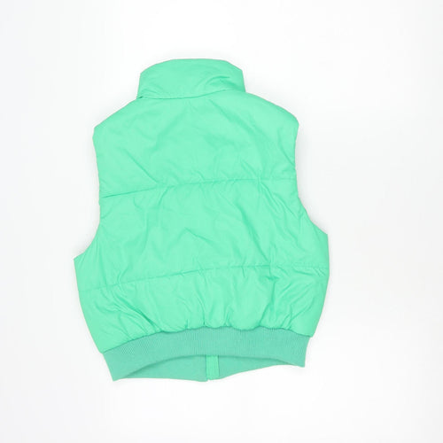 H&M Boys Green Puffer Jacket Vest Age 13 Years Sleeveless Winter Casual