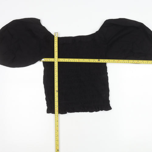 Next Women Black Size 12 Off Shoulder Puff Sleeve Blouse