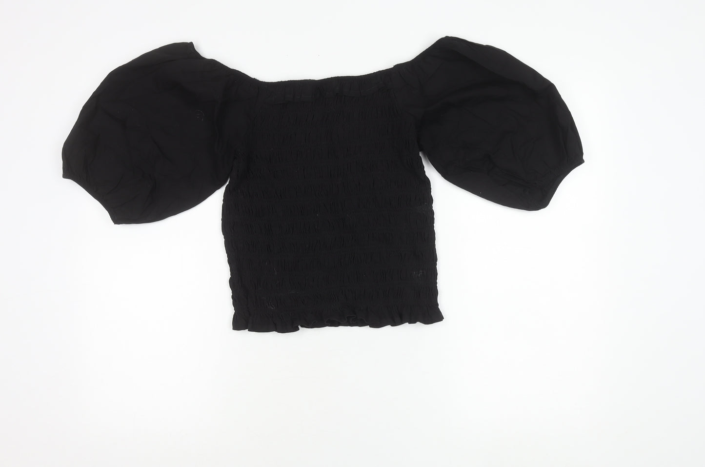 Next Women Black Size 12 Off Shoulder Puff Sleeve Blouse