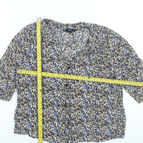 Next Women’s Multicoloured Floral Blouse Size 12 Viscose 3/4 Sleeve