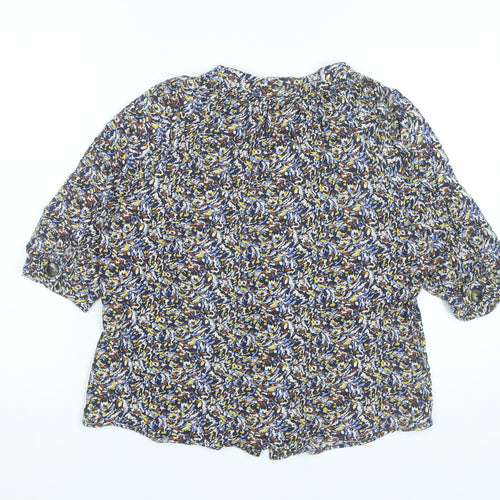 Next Women’s Multicoloured Floral Blouse Size 12 Viscose 3/4 Sleeve