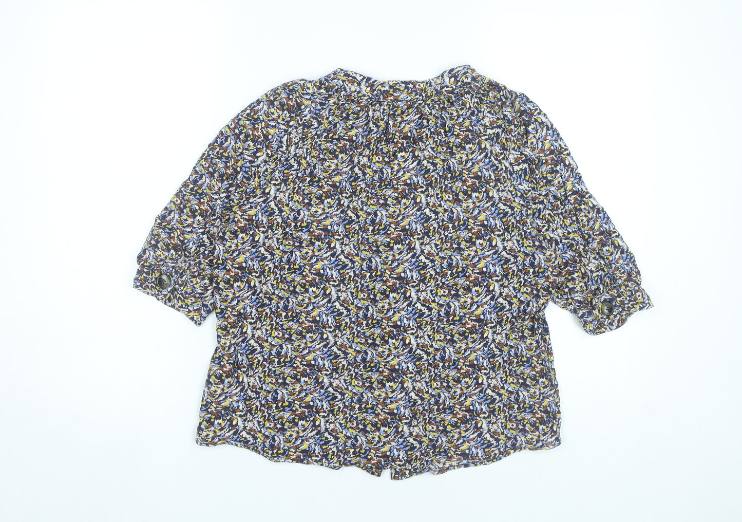 Next Women’s Multicoloured Floral Blouse Size 12 Viscose 3/4 Sleeve