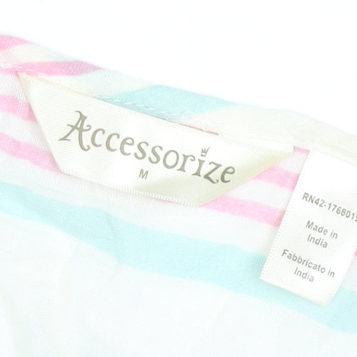 Accessorize Womens Multicoloured Striped Cotton Tunic Blouse M