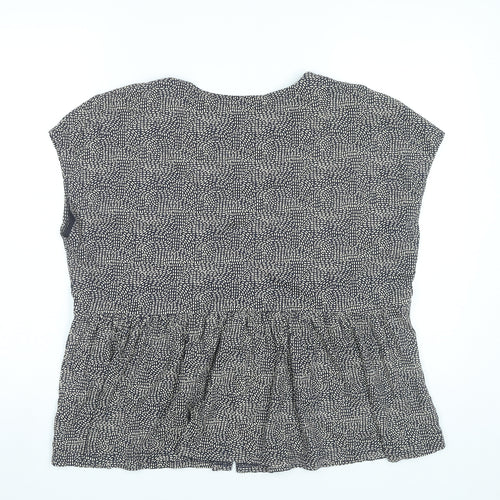 Next Women’s Black Geometric Cotton Tunic Blouse UK 16