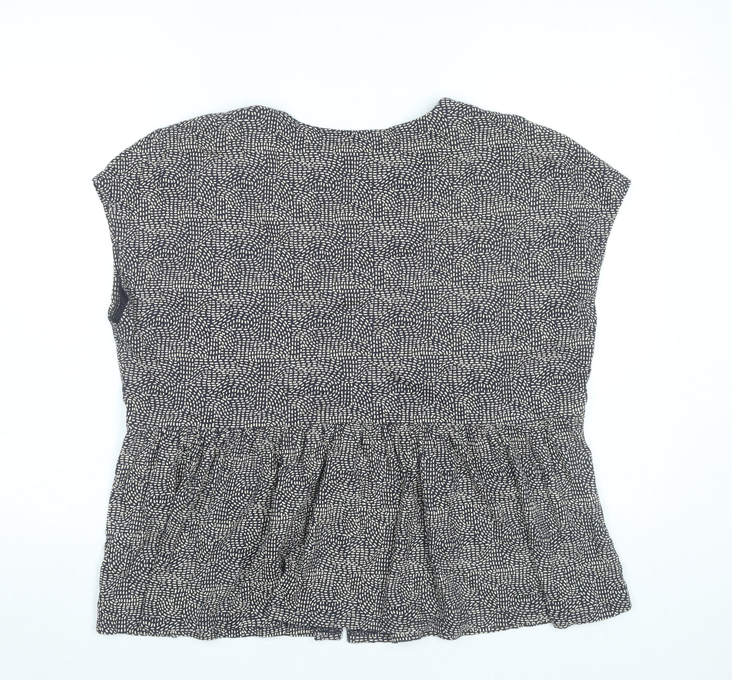 Next Women’s Black Geometric Cotton Tunic Blouse UK 16