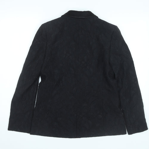 Tu Women Black Size 8 Tuxedo Blazer Jacket Shawl Lapel