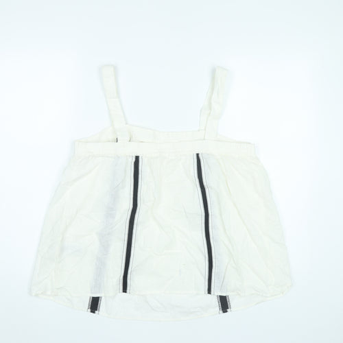 Marks and Spencer Womens Ivory Linen Cotton Strappy Tank Top Size 14