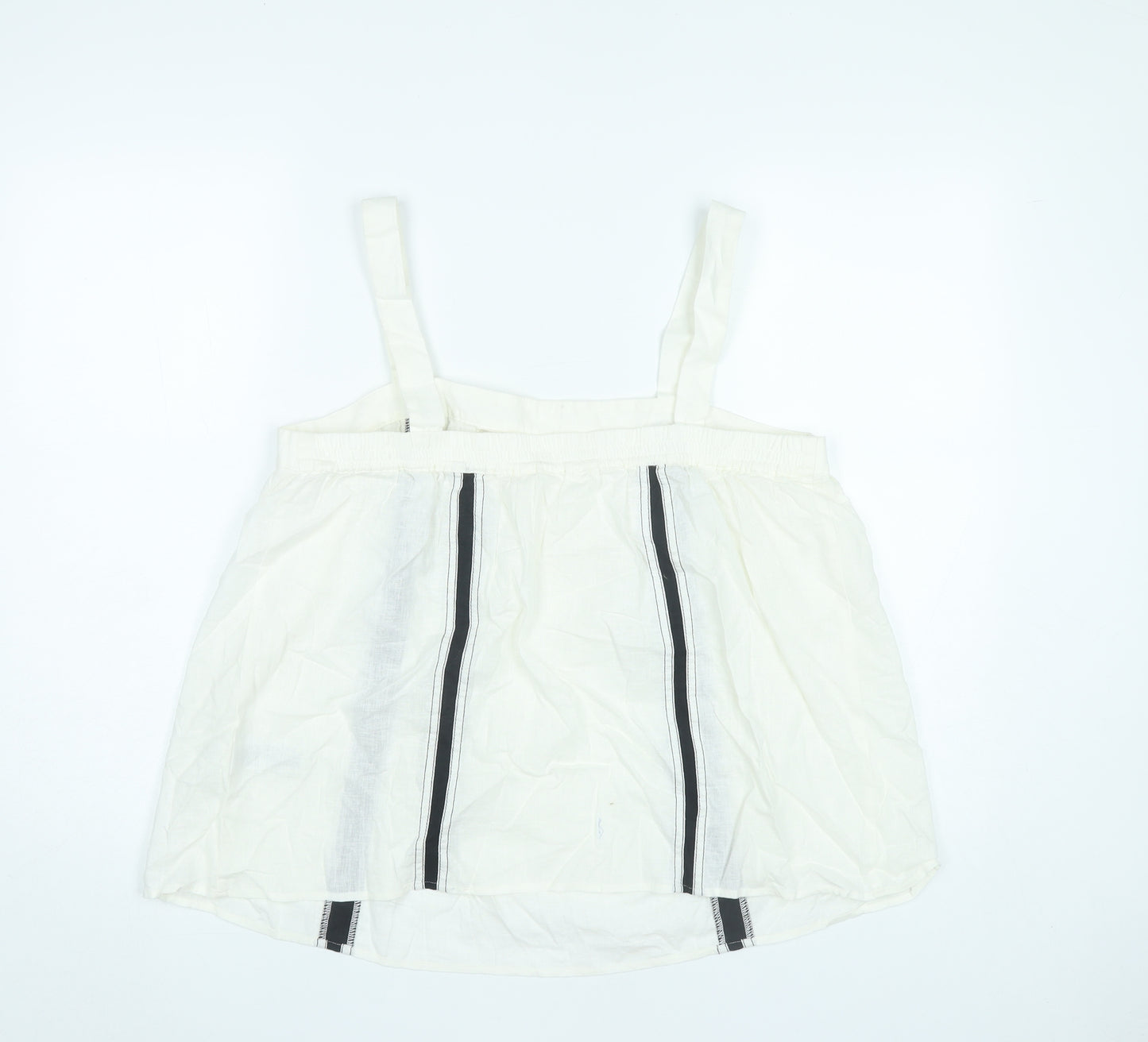 Marks and Spencer Womens Ivory Linen Cotton Strappy Tank Top Size 14