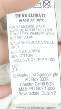 Marks and Spencer Womens Ivory Linen Cotton Strappy Tank Top Size 14