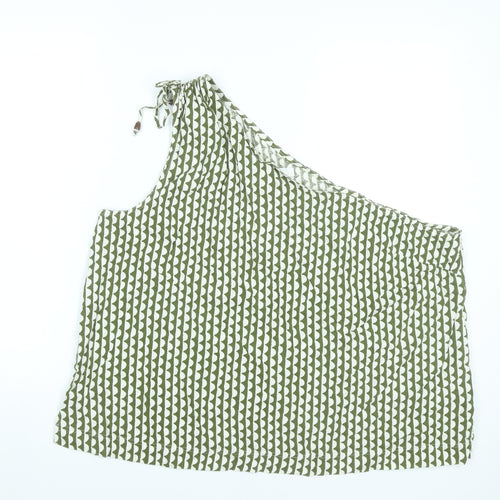 Marks and Spencer Women’s Green One Shoulder Blouse Size 24 Linen Blend