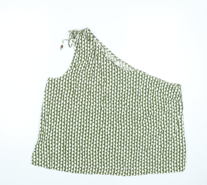 Marks and Spencer Women’s Green One Shoulder Blouse Size 24 Linen Blend